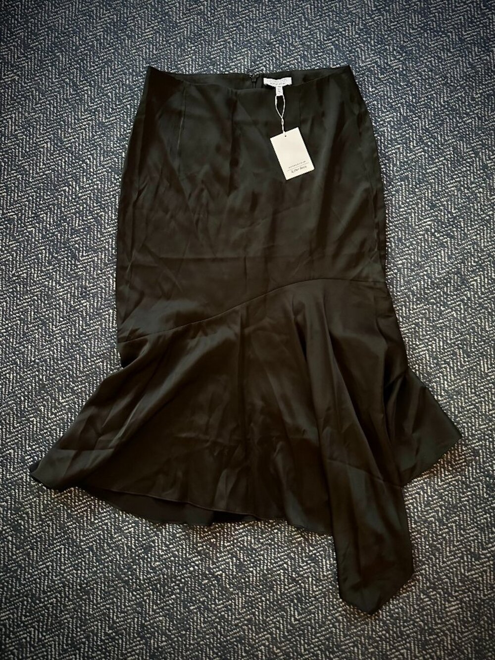 & OTHER STORIES | NWT Bias Asymmetrical Satin Mermaid Skirt in Black (size 10)
